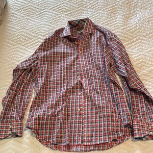 Men's Red and Blue Plaid Shirt